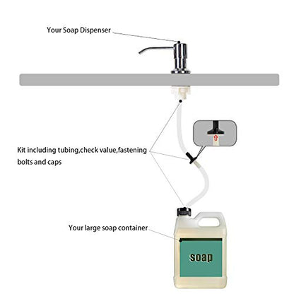 Yofidra Sink Soap Dispenser Extension Tube Kit (Anti-Backflow, 47") - color: White, size: 47" (Pack of 1)