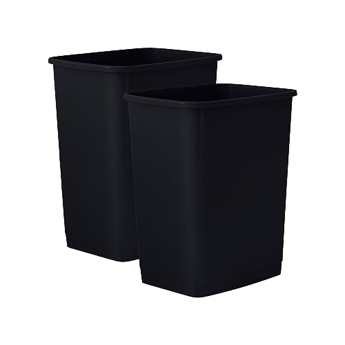 Superio 1.25 Gal Mini Plastic Trash Can, Small Waste Bin for Countertop, Desk, Vanity, Bathroom 5 Quart (2, Black) - color: 2, Black, size: 1.25 Gallon