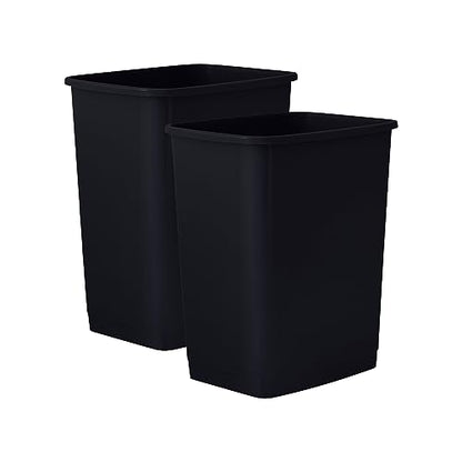 Superio 1.25 Gal Mini Plastic Trash Can, Small Waste Bin for Countertop, Desk, Vanity, Bathroom 5 Quart (2, Black) - color: 2, Black, size: 1.25 Gallon
