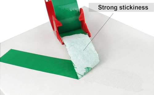 BOMEI PACK Green Heavy Duty Packing Tape with Red Dispenser, 1.88 inch x 110Y, 6 Rolls | Total 660Y, 2.52 mil, Ultra Strong, Refill for Packaging and Shipping - color: Green