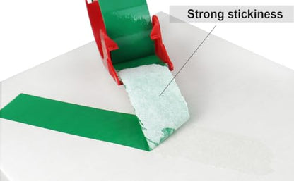 BOMEI PACK Green Heavy Duty Packing Tape with Red Dispenser, 1.88 inch x 110Y, 6 Rolls | Total 660Y, 2.52 mil, Ultra Strong, Refill for Packaging and Shipping - color: Green