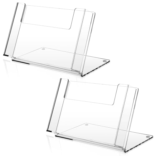 Threehoney 2 Pcs Clear Acrylic Postcard Holder 4 x 6 In Brochure Organizer - size: 4 x 6 Inch