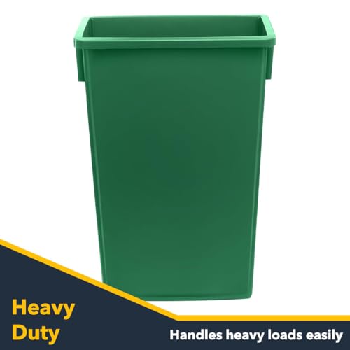 Dark Green 23 Gallon Slim Recycle Container with Dolly, Wheeled Commercial Trash Can, Heavy-Duty Rolling Waste Bin, Durable Plastic Garbage Can for Kitchens, Homes, Restaurants, Offices - color: Dark Green, size: with Dolly