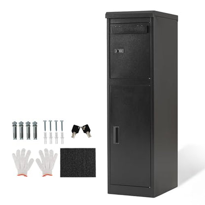 COSTWAY 44" Heavy-Duty Galvanized Steel Parcel Drop Box - size: 13" x 17" x 44"