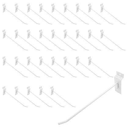 Waziaqoc Slatwall Hooks, White, 8 Inch, 32PCS - size: 8 Inch
