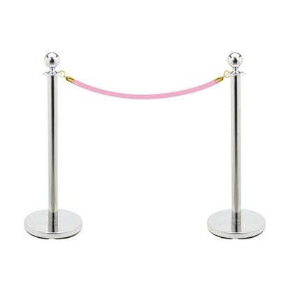 Oedema 4 PCS Velvet Stanchion Rope 5 Feet, Pink - color: Pink