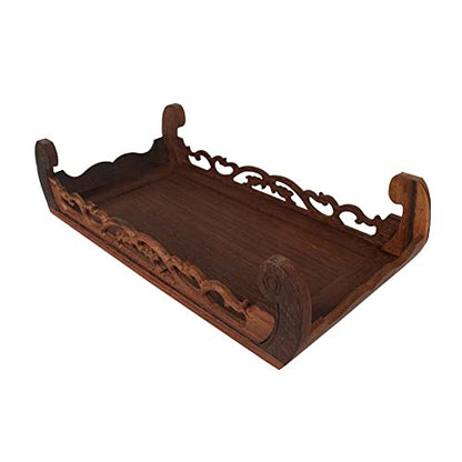 Chinese Wooden Base Handmade Rosewood Carved Craft Pedestal - size: 11.0x5.5x3.0 in
