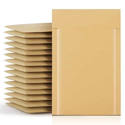 Fuxury Kraft Bubble Mailers 4x8" Brown Padded Envelopes 50 Pack Usable 4x7" - color: Brown, size: 4x8" 50PC