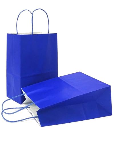 AZOWA Gift Bags Mini Kraft Paper Bags With Handles(Royal Blue, 25 Pcs) - color: Royal Blue, size: X-Small (Pack of 25)