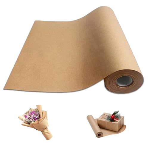 PONGHEI Brown Wrapping Paper Roll 30"x 2400" Craft Packing Paper for Gift Wrapping Bulletin Board Paper Roll Bouquet Flower Table Covering Poster Packing Shipping Moving Supplies - color: Brown, size: 200ft
