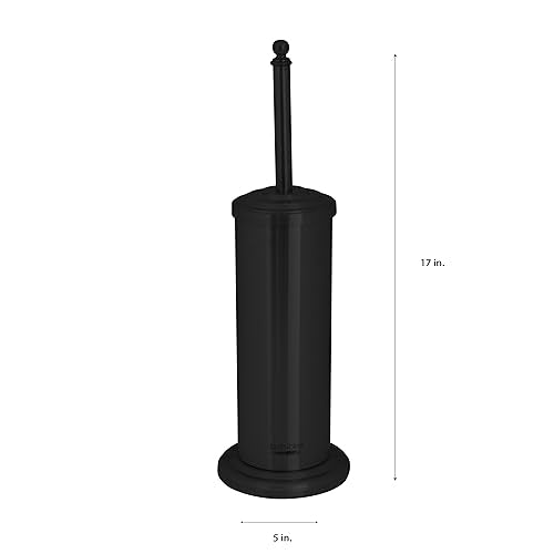 Bath Bliss Trash Can, Toilet Brush and Plunger 3 Piece Bathroom Set in Matte Black - color: Matte Black