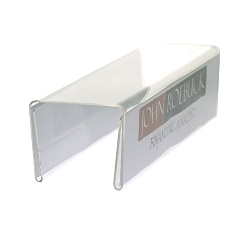 Source One Deluxe Clear Acrylic Cubicle Sign Holder & Name Plates 3 inch double sided USA - color: Name Plate Double Sided, size: 3 Inch Hook