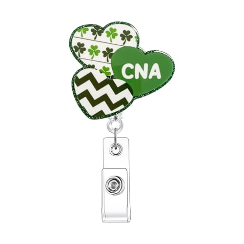 RIICFDD St. Patrick’s Day ID Badge Reel Triple Hearts Badge Holder 1 Pcs - color: Styl 27