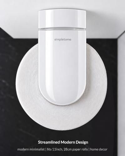 simpletome ONE Hand Simple Tear Paper Towel Holder Under Cabinet (White) - color: White