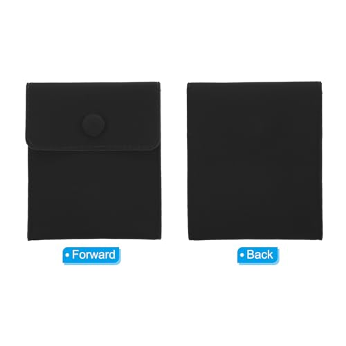 PATIKIL 12 Pack Jewelry Pouches with Snap Button Velvet Jewelry Pouches - color: Black, size: 10x8.5cm