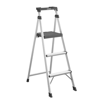 COSCO 3-Step 5' Lite Solutions Folding Step Stool 225 lb. Capacity - Aluminum