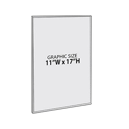 Azar Displays 122032 11-Inch W by 17-Inch H Wall Mount Acrylic Frame Pack of 10 - Clear Acrylic Wall Frame with Sticky Back - Floating Wall Sign Holder - Adhesive Office Sign - Frameless Picture Frame - size: 11 in. W x 17 in. H