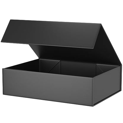 Black Gift Box 11.9" x 8.5" x 3.3",Magnetic Closure Gift Boxes for Presents - color: Black