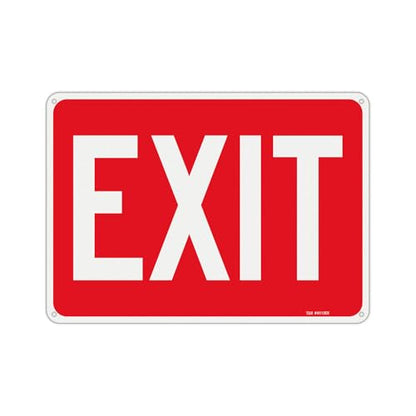 T&R Large Exit Sign - 14 x 10 Inches Rust Free .040 Aluminum Reflective - UV Protected, Waterproof and Fade Resistant - 4 Pre-drilled Holes - color: Red -14" x 10" - 1 Pack