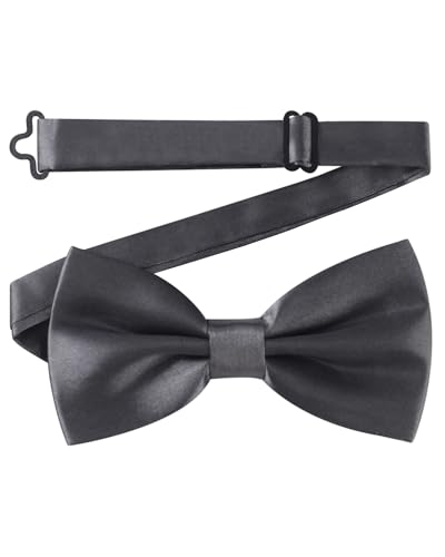 AWAYTR Bow Ties for Men - Pre-Tied Adjustable Tuxedo Style for Wedding - color: Dark Gray