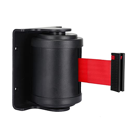 Retractable Wall Belt Barrier, Wall Mounted Crowd Control Barrier with 13 feet Retractable Belt, Braking System and 180° Roating Supported - style: 13 Feet-180° Roating