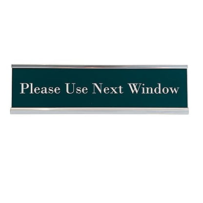 Nap Tags Desktop Nameplate, Please Use Next Window Sign, Silver