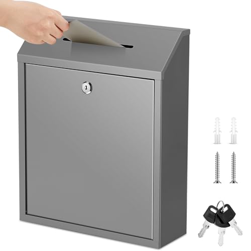 Yaocom Metal Money Box,Gray,15 x 12 x 4 Inch,No Lid - color: Gray, size: 15 x 12 x 4 Inch, style: No Lid