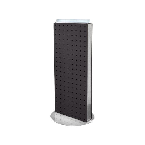 Azar 700509-BLK Non-Revolving Base Solid Pegboard Counter Unit, 8-Inch Width by 20-Inch Height on 9-Inch, Black - color: Black