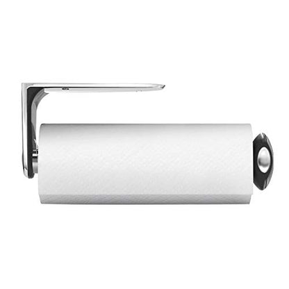 simplehuman Wall Mount Paper Towel Holder, Under-Cabinet or Wall Mounted Rack, Horizontal or Vertical Install, One-Handed Tear with Tension Spring, Quick-Release Knob, Brushed Stainless Steel