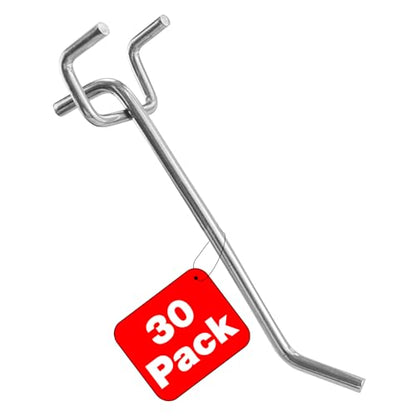 Pegboard Hooks Accessories 30pcs 4inch Metal Peg Board Tool Hangers(Silver) - color: Silver, size: 4 Inch