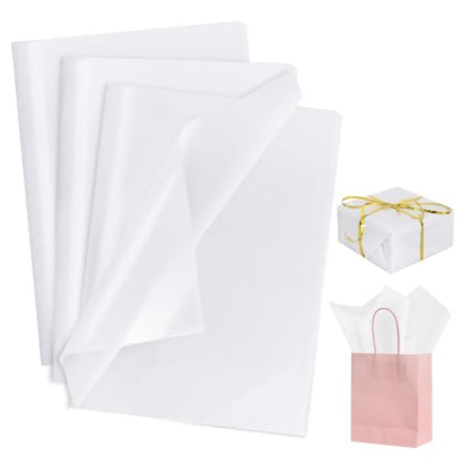 BEISHIDA 100 Sheets White Tissue Paper Bulk for Gift Wrapping and Gift Bags - color: white