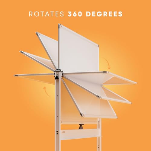 Kamelleo Rolling Whiteboard on Wheels 46" x 32", Double Sided White Board - color: Pearl White, size: 46x32