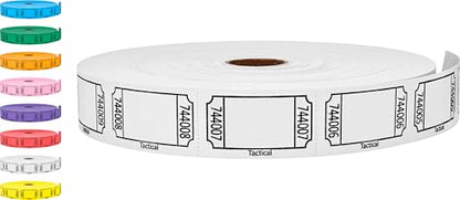 Tacticai 2000 Blank Raffle Tickets, Single Roll, White - color: White