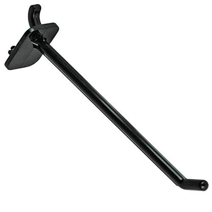 Azar Displays 800006-B Pack of 50 Black Pegboard Hooks (Also Available in White & Clear) - 6” Pegboard Hook Set (2” & 4” Pegboard J Hooks Also Available) - Polycarbonate Plastic Hooks for Retail - color: Black, size: 6 Inch