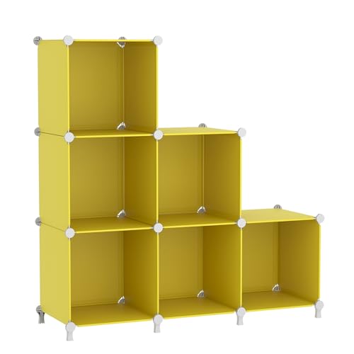 AWTATOS Cube Storage Organizer, 6 Cube Closet Storage Shelves, Yellow - color: Yellow