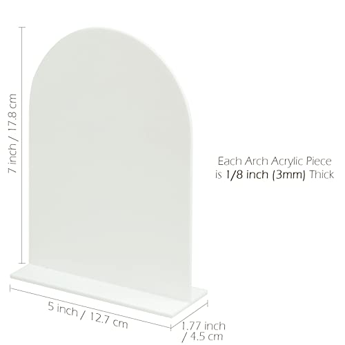 5x7 Inch Blank White Arch Acrylic Sign with Stand 1/8 inch Thick - color: White, size: 5x7 Inch (10pcs)
