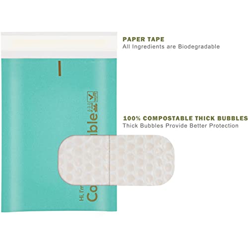 KTOB 6x10 100% Biodegradable Bubble Mailers - color: Teal, size: 6x10'' 25PCS