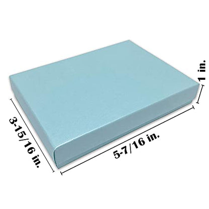 TheDisplayGuys 25 Cardboard Gift Jewelry Boxes w/Paddings #53-5.4x3.9x1 - color: Turquoise