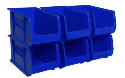 Stackable Shelf Bins/Storage Totes, Blue (6-Pack) EV17828