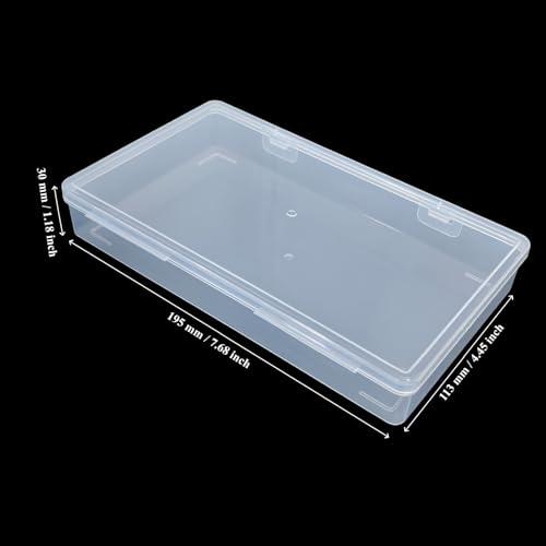 Goodma 8 Pieces Rectangular Empty Mini Clear Plastic Organizer Box - size: 195 x 113 x 30 mm