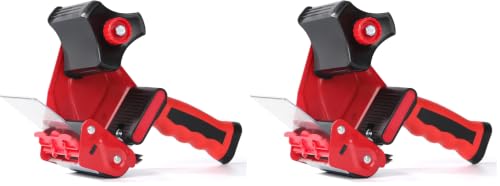 QILIMA Packing Tape Dispenser Gun 2" Light Seal Packing for Use Tape Dispenser Gun for Shipping, Moving, Carton and Box Sealing-Red (Pack of 2) - size: 2 inch (Pack of 2)