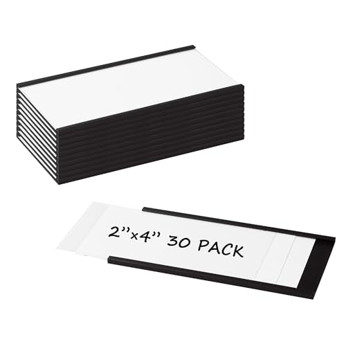 Realth C Channel Magnetic Label Holders 30 Pack 2'' x 4'' for Metal Racks and Shelves - size: 2'' x 4'', style: 30 Pack