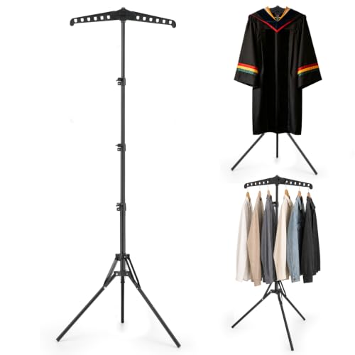 Cap and Gown Display Stand, Adjustable Shirt Display Stand - color: Glossy Black