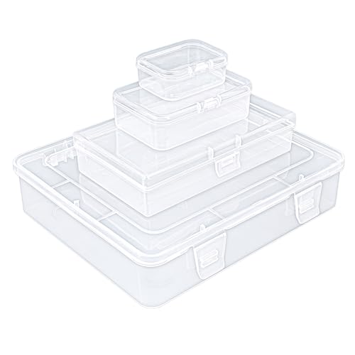 Goodma 28 Pieces Mixed Sizes Rectangular Clear Plastic Storage Box - size: Mixed Sizes