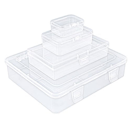 Goodma 28 Pieces Mixed Sizes Rectangular Clear Plastic Storage Box - size: Mixed Sizes