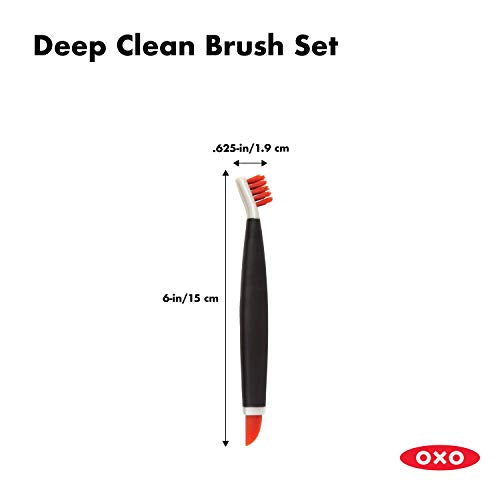 OXO Good Grips Deep Clean Brush Set, Orange, Blue - color: Orange