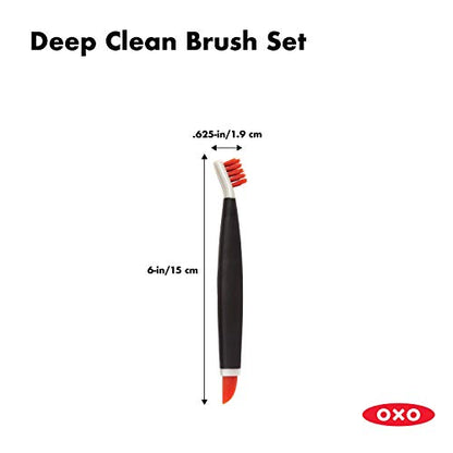 OXO Good Grips Deep Clean Brush Set, Orange, Blue - color: Orange