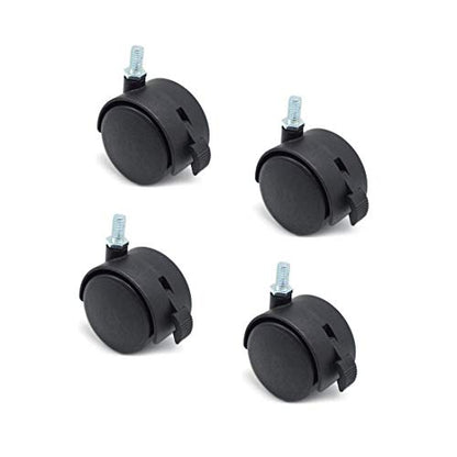 Furniture Replacement Casters,4 Pcs M8 Swivel Stem Casters with Locking Brake, 5/16 Inch Stem Diameter