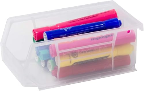Akro-Mils 30220 AkroBins Plastic Storage Bins, 7"x4"x3", Clear, 24-Pack - color: Clear