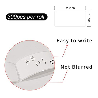 Removable Freezer Labels, Date Label 1x2 Inch Food Storage Stickers, Waterproof Oil Resistant Easy Clean Leaves no Residue 300 Total Per Roll - color: White, size: 1×2 inch